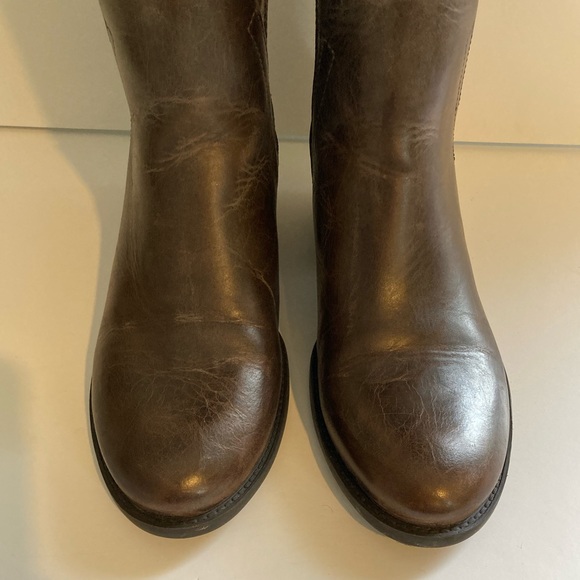 Vince Camuto “Bendra” Brown Distressed Over the Knee Leather Boot - Picture 6 of 12